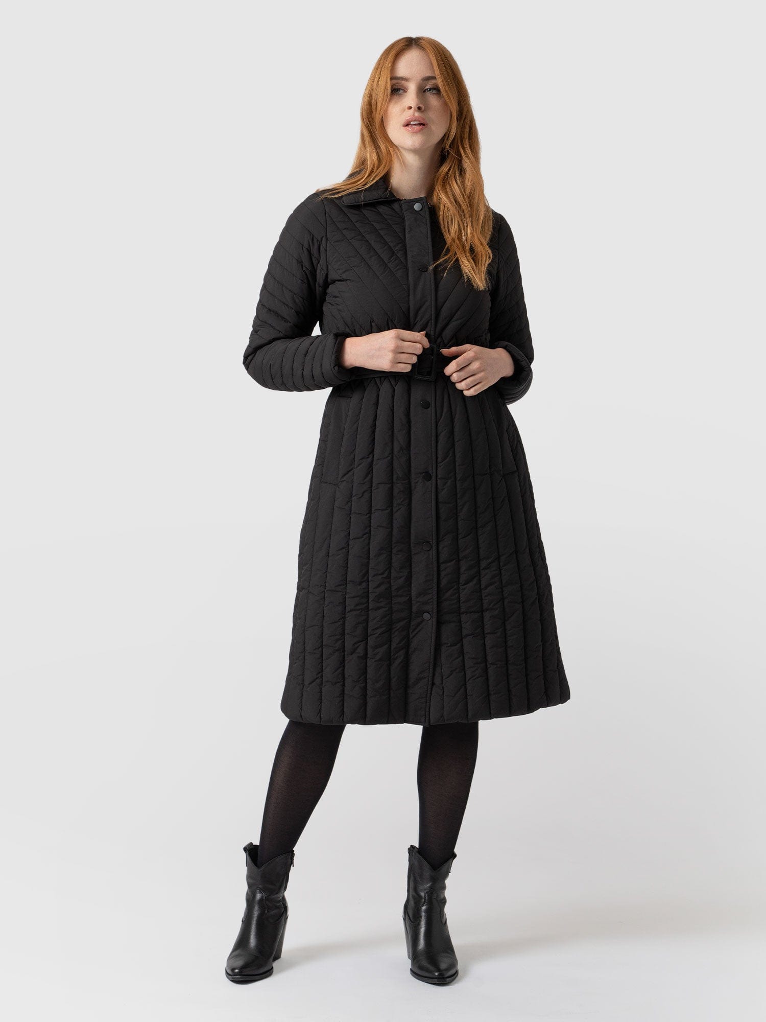 Kelson Quilted Coat Black - Women's Coats | Saint + Sofia® USA